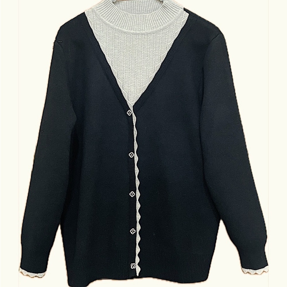 Plush Lined layered look Sweater